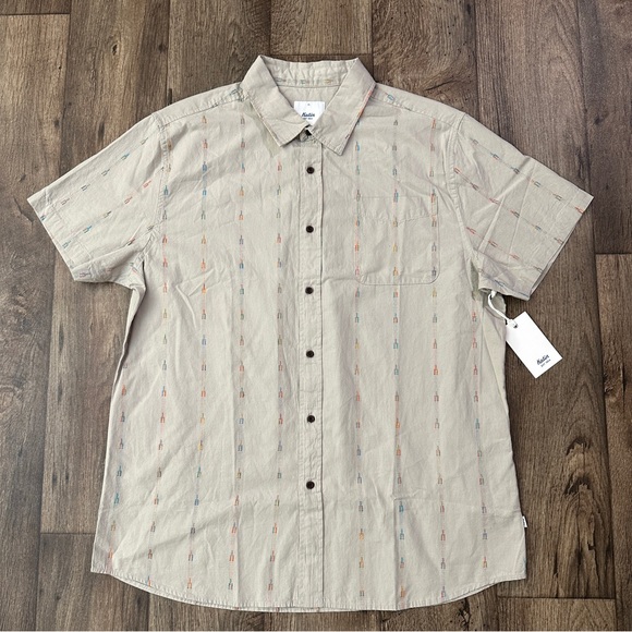 Katin Button Down 100% Cotton Short Sleeve Shirt Men’s Size XL Tan